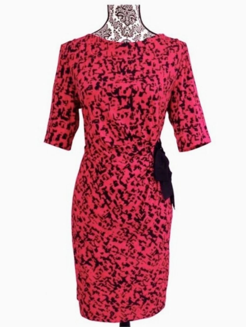 Red and Black Dress, Black Tie, Size 10, Like New!